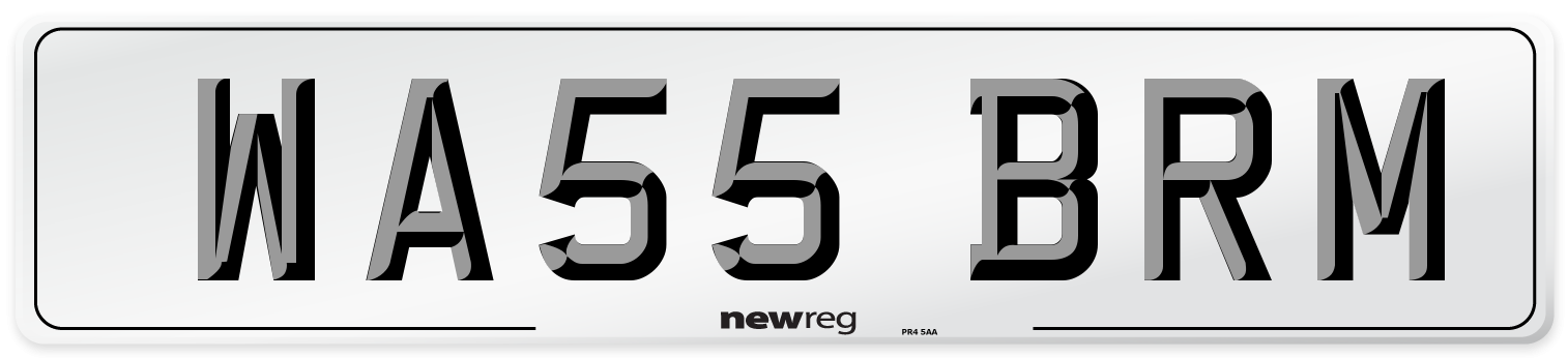 WA55 BRM Number Plate from New Reg